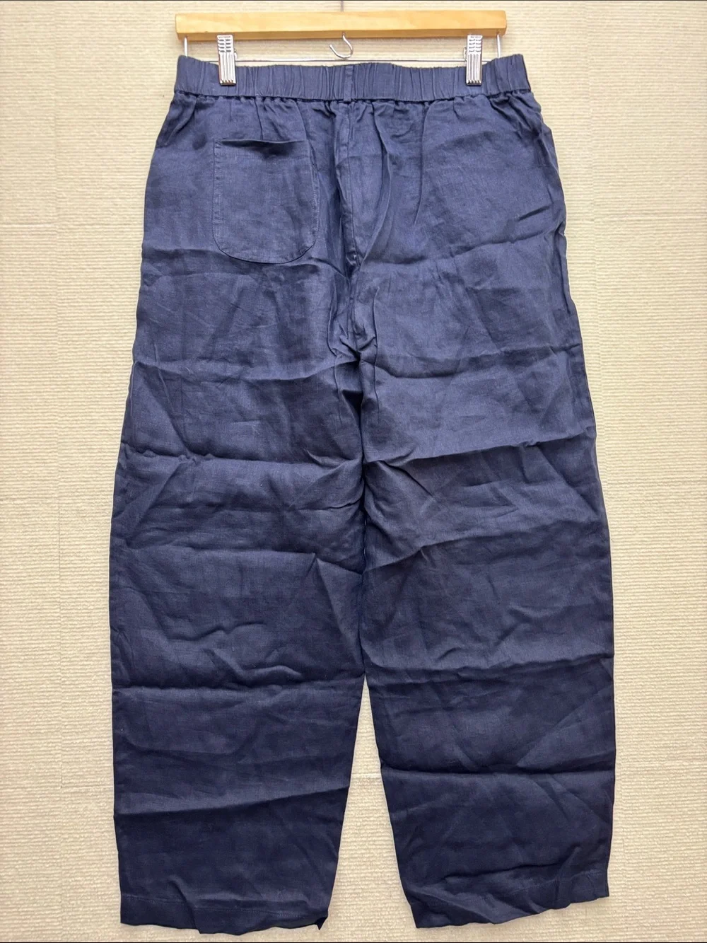 New Quince | medium Navy Relaxed Linen wide leg pants
